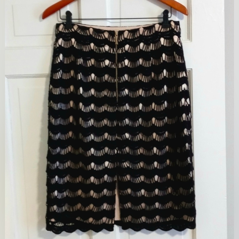 🖤Kate Spade🖤 - Black/Cream Virginia Lace Scallop Skirt - Picture 3 of 11